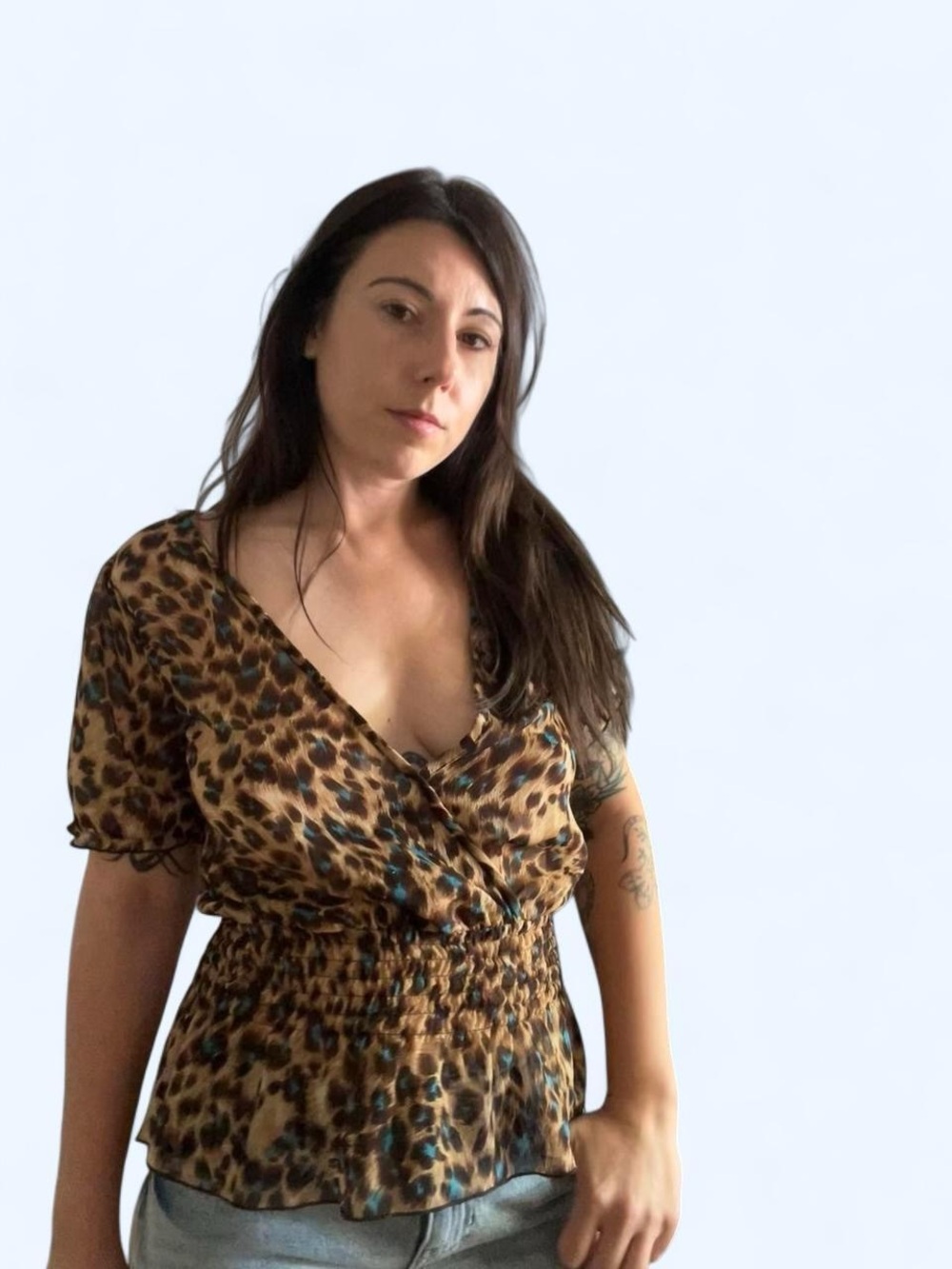 Vintage fang leopard top